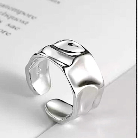 Irregular Sterling Silver Cuff Ring - Picture 2 of 3